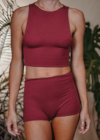 BOYSHORT LOUNGE BOTTOM  -  WINE