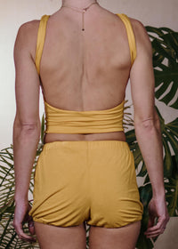 BLAIR (OPEN BACK CROP) TOP - GOLD