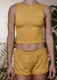 BLAIR (OPEN BACK CROP) TOP - GOLD