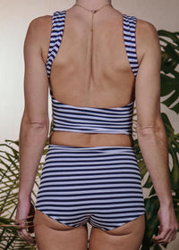 BLAIR (OPEN BACK CROP) TOP - STRIPES