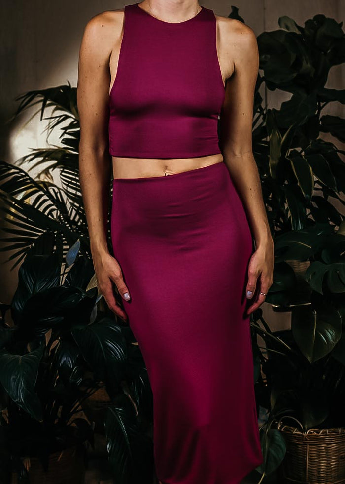 MIDI SKIRT  - PLUM