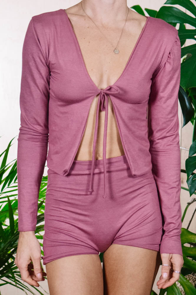 TOPANGA TIE TOP - LILAC